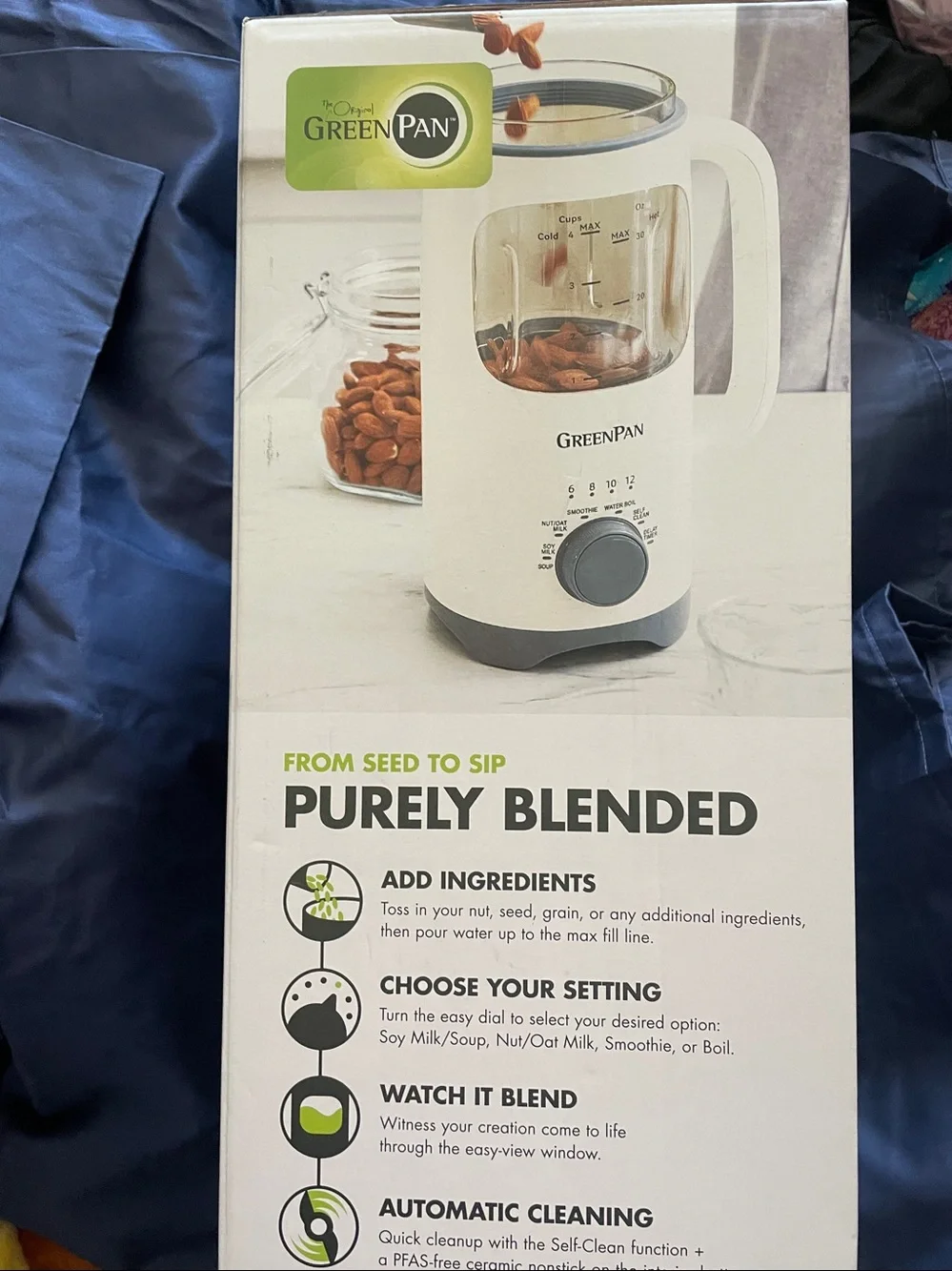 BNIB GreenPan Cream and Gray Electric Soup Maker with Accessories